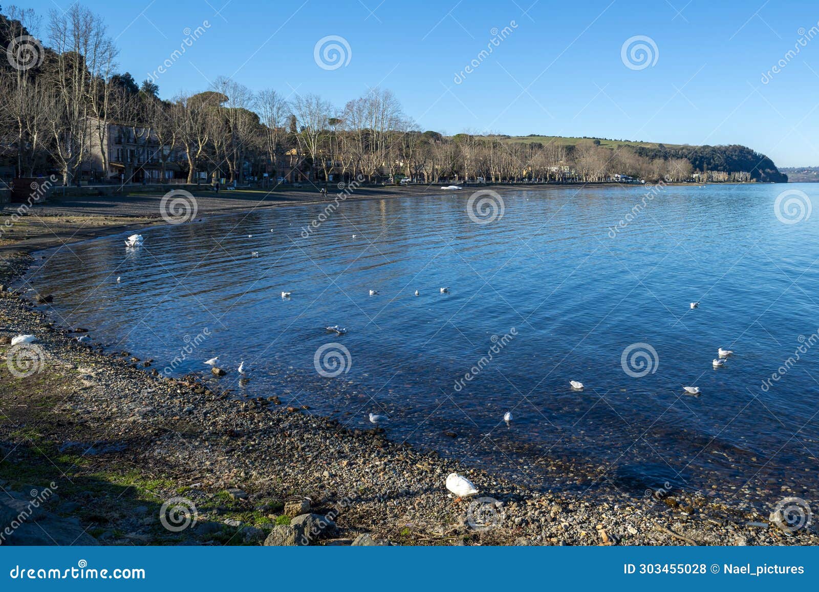 the village of anguillara sabazia on the shores of lake bracciano in italy