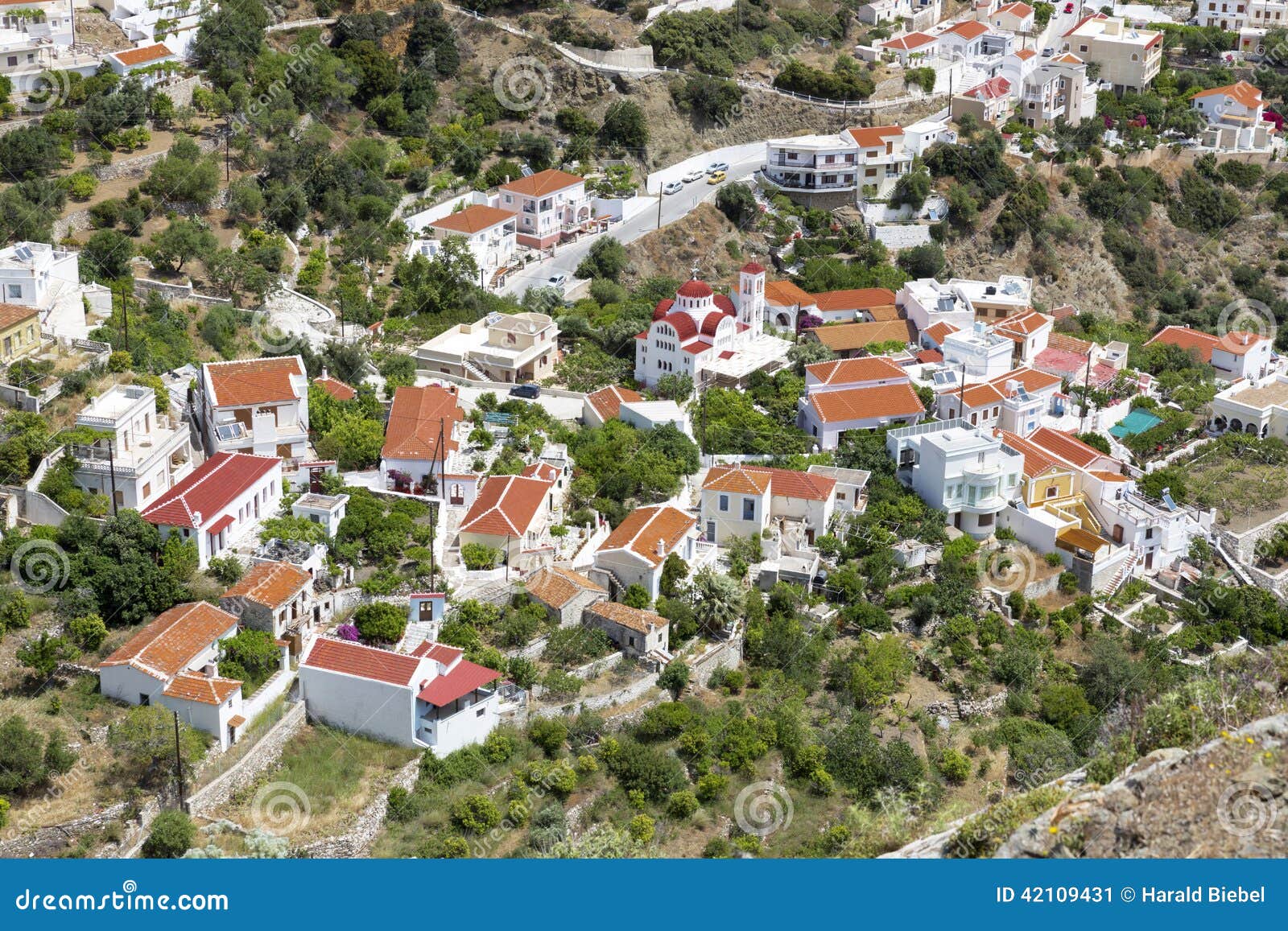The Village Aperi on Karpathos, Greece Stock Image Image of landscape
