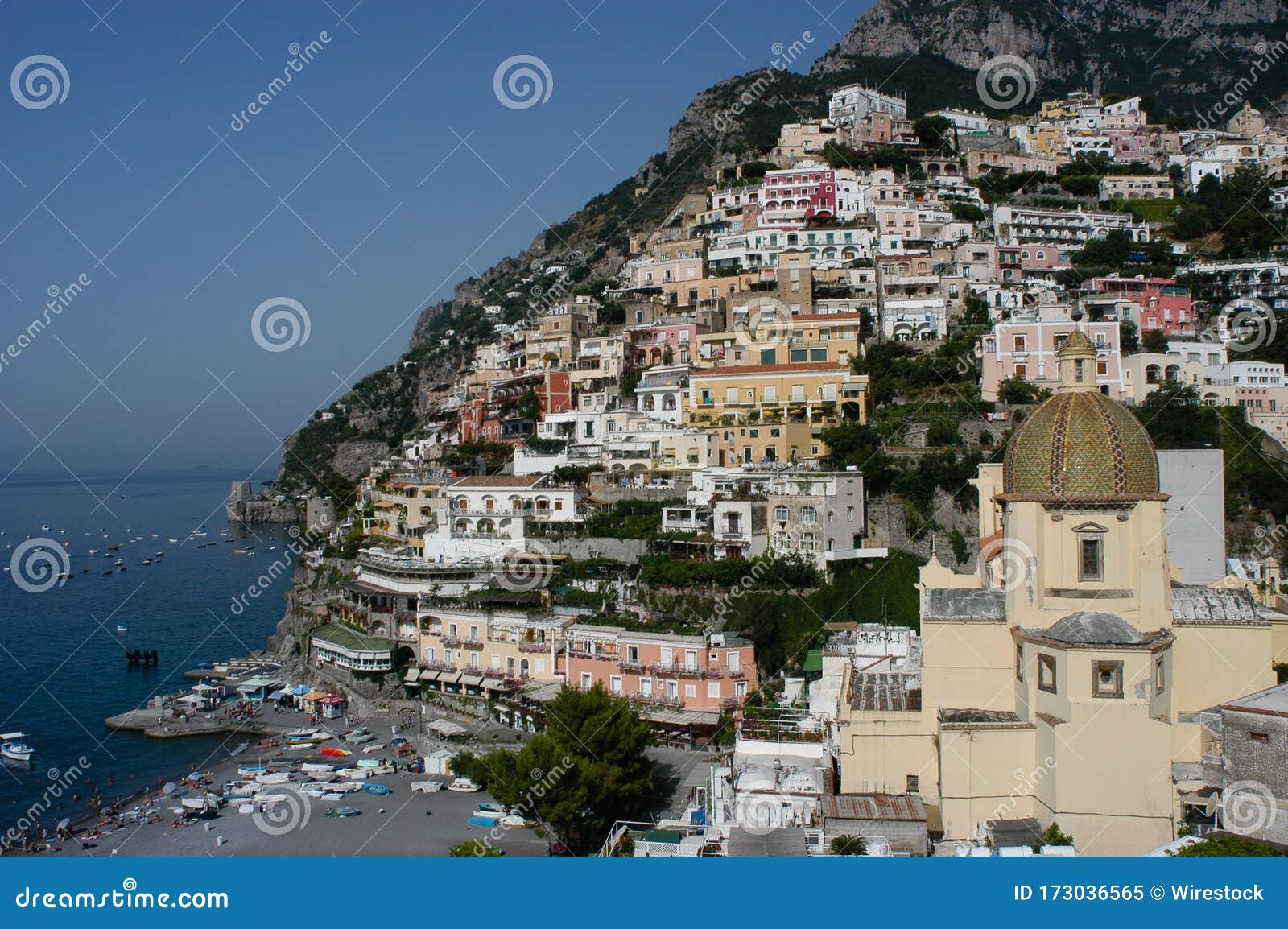 Village on a Cliff, Positano, Amalfi Coast, Italy Stock Image - Image ...