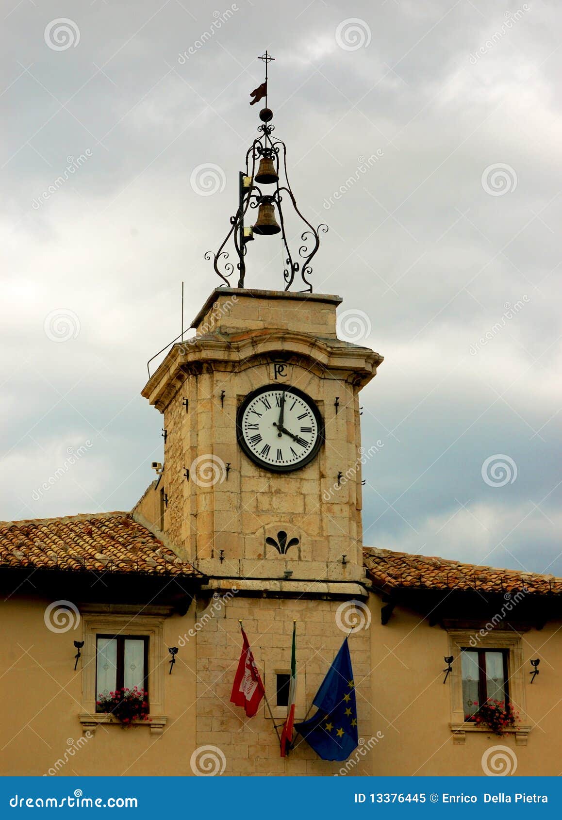 The village clock stock image. Image of building, scene 13376445