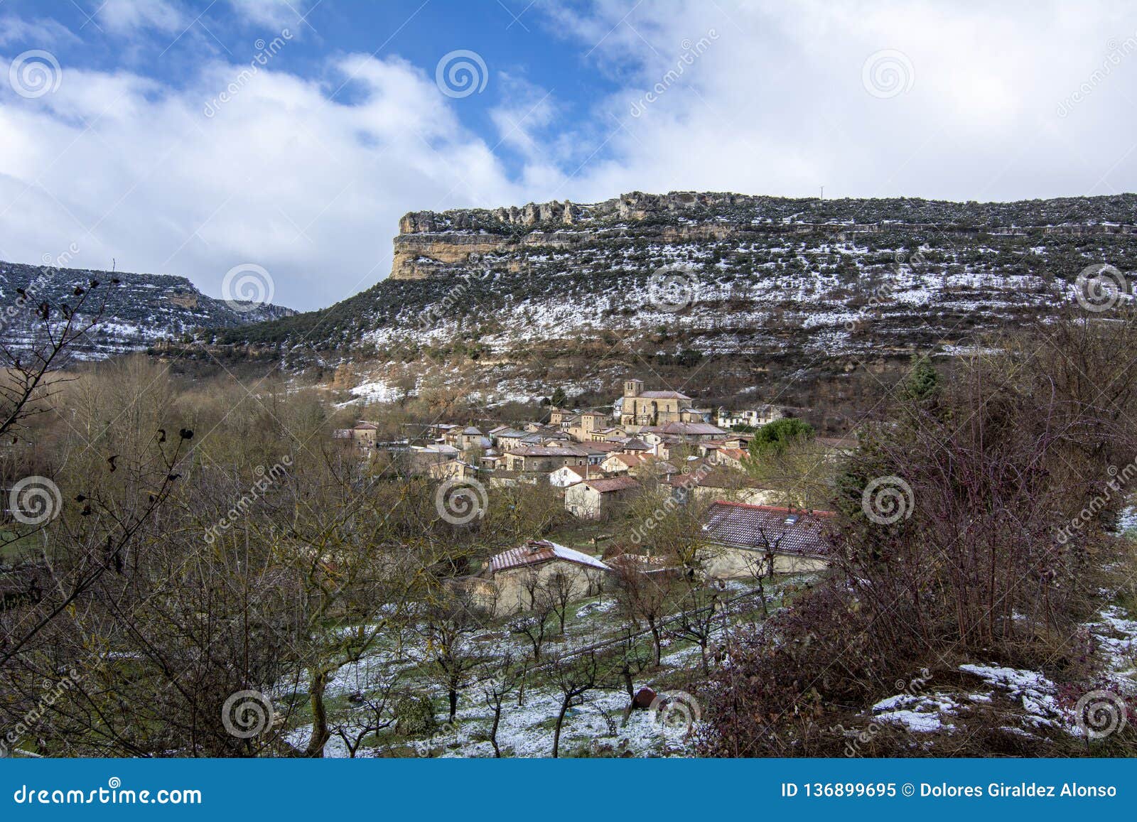 village escalada of the province of burgos a winter day