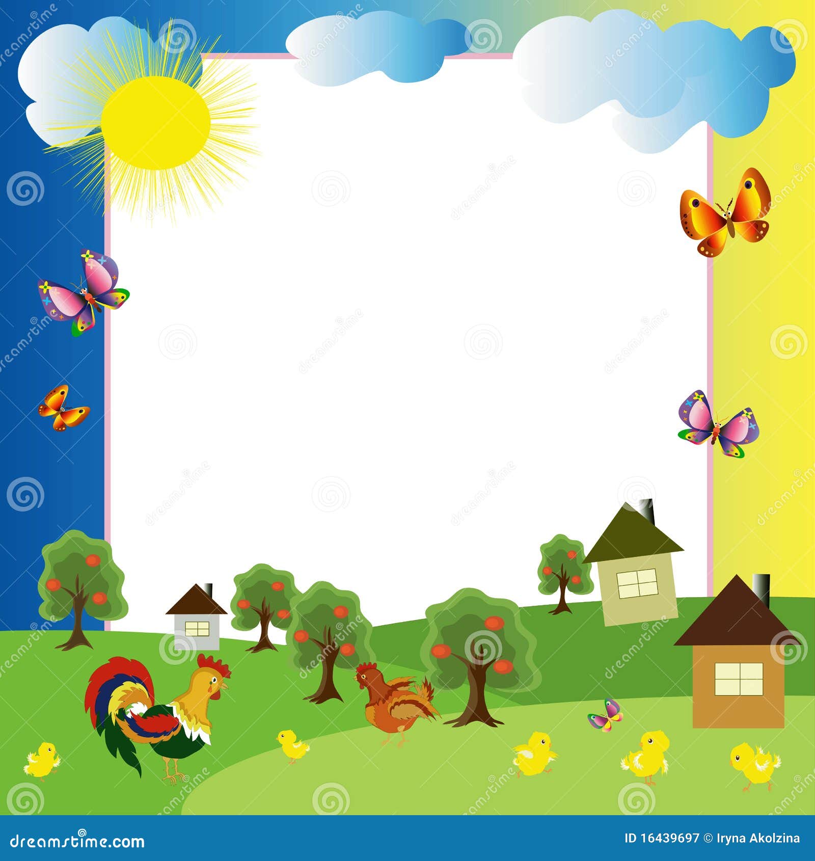Villageframe stock vector. Illustration of monday, colour 16439697