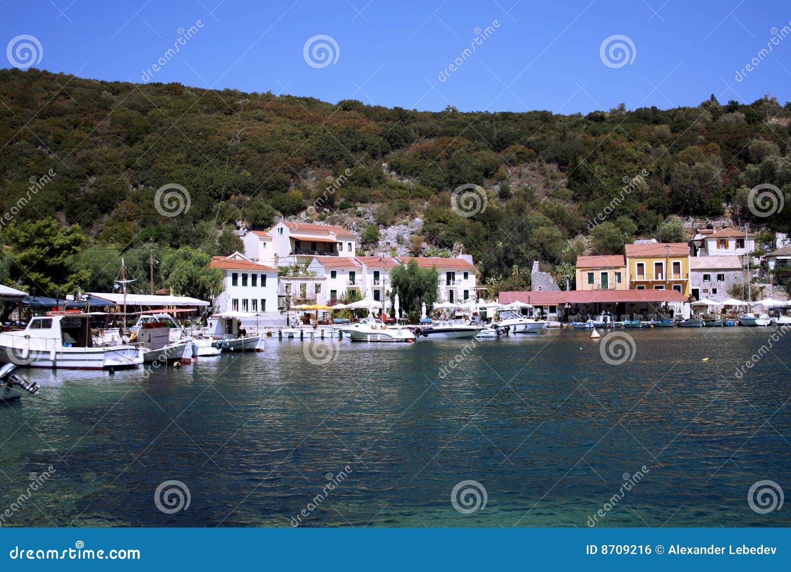 Village on Ithaca stock photo. Image of seaside, coast 8709216