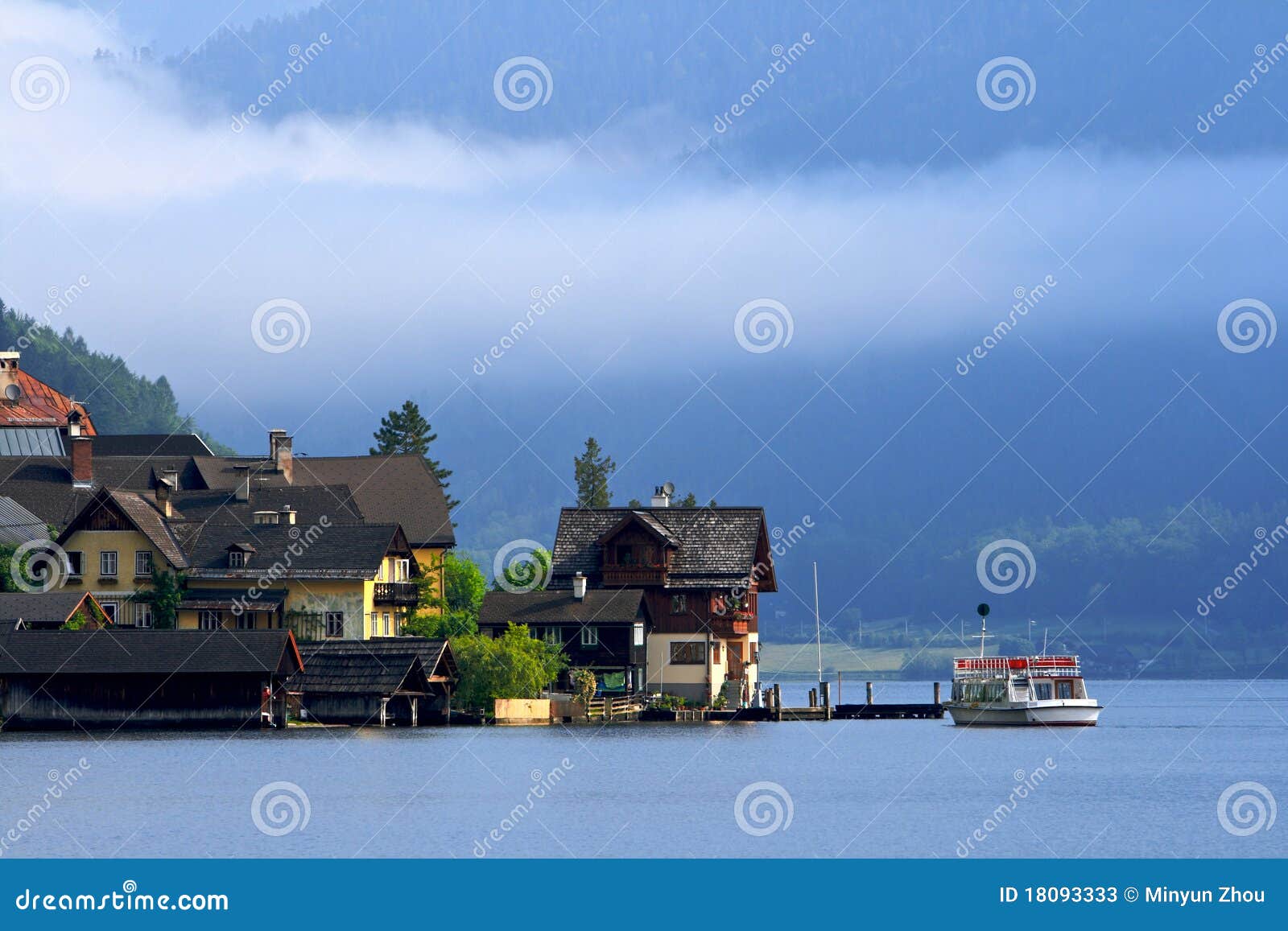 village on lake, austria
