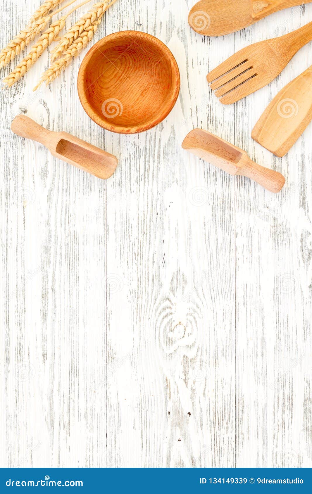 Download Village Table With Wooden Cutlery Set Rustic Background Top View Mockup Stock Image - Image of ...