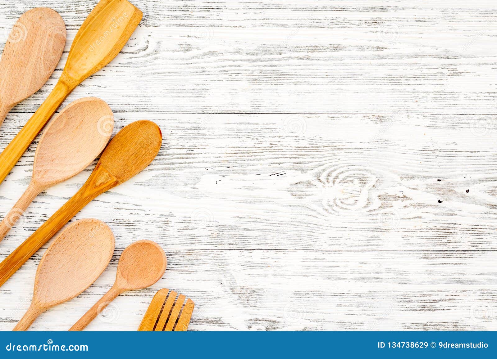 Download Village Table With Wooden Cutlery Set Rustic Background Top View Mockup Stock Image - Image of ...