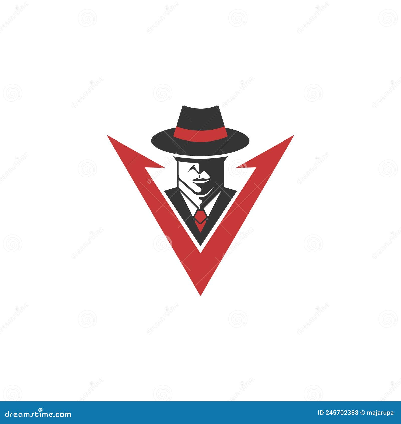 Villain Mafia Logo Design. Mafia Character Icon Vector Illustration