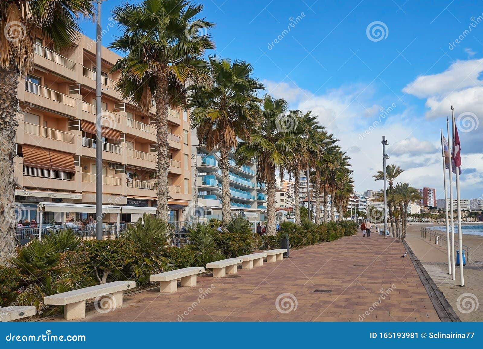 Villajoyosa, Spain - November 24, 2019: Facades of Houses and Avenue of ...