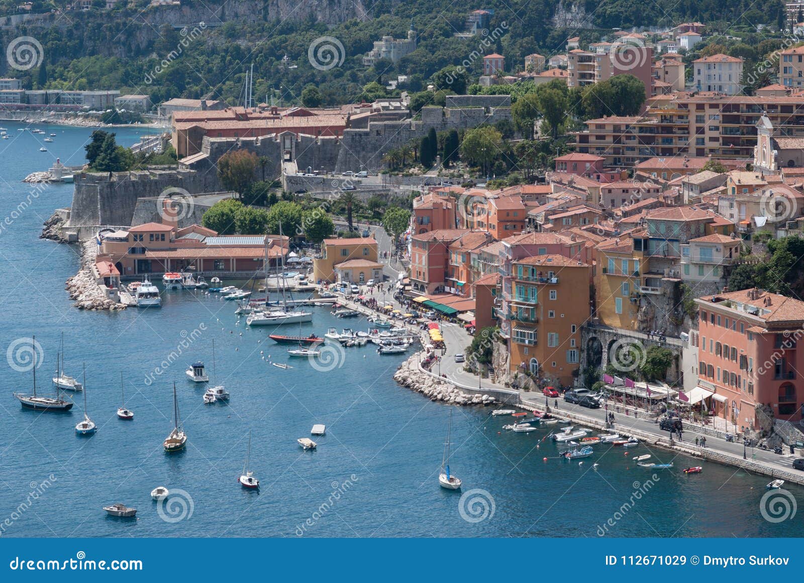 Villefranche-sur-MER Oude Stad, Franse Riviera Stock Afbeelding - Image ...