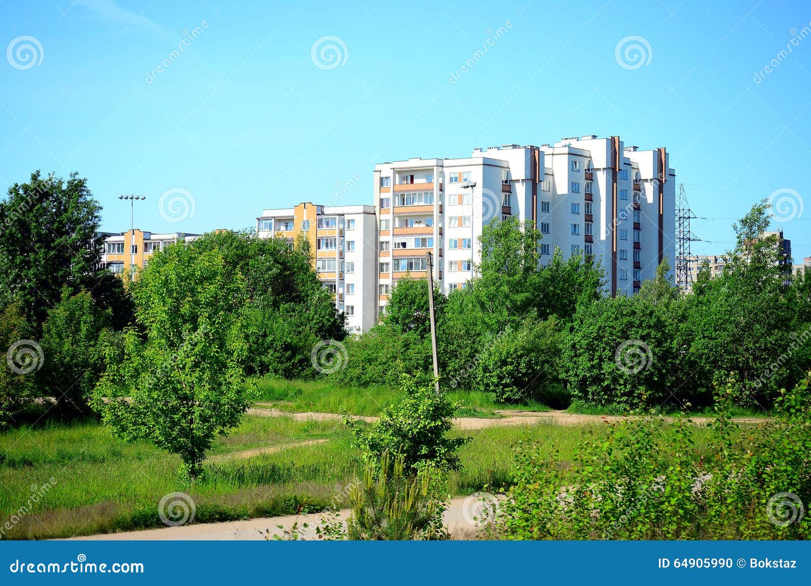 vilnius city seskine district view on spring time