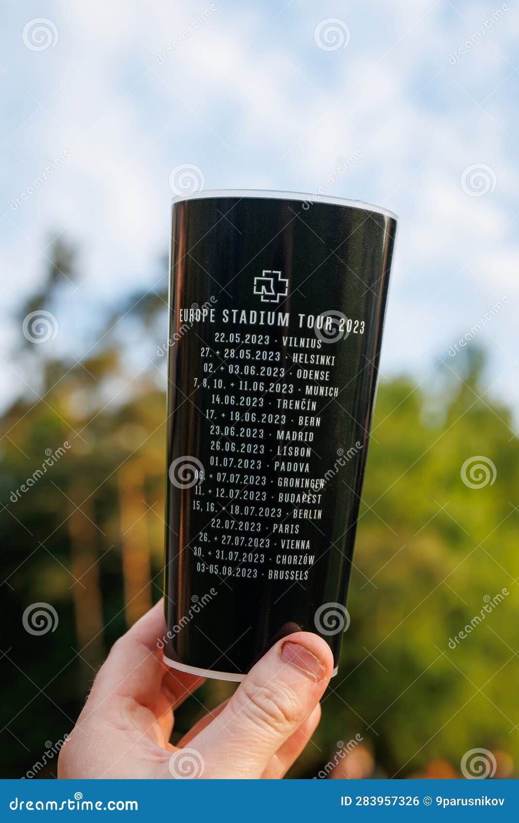 Vilnius, Lithuania - 22.05.2023: Rammstein Official Beer Glass with the  Tour Shedule. Editorial Photo - Image of culture, rammstein: 283957326