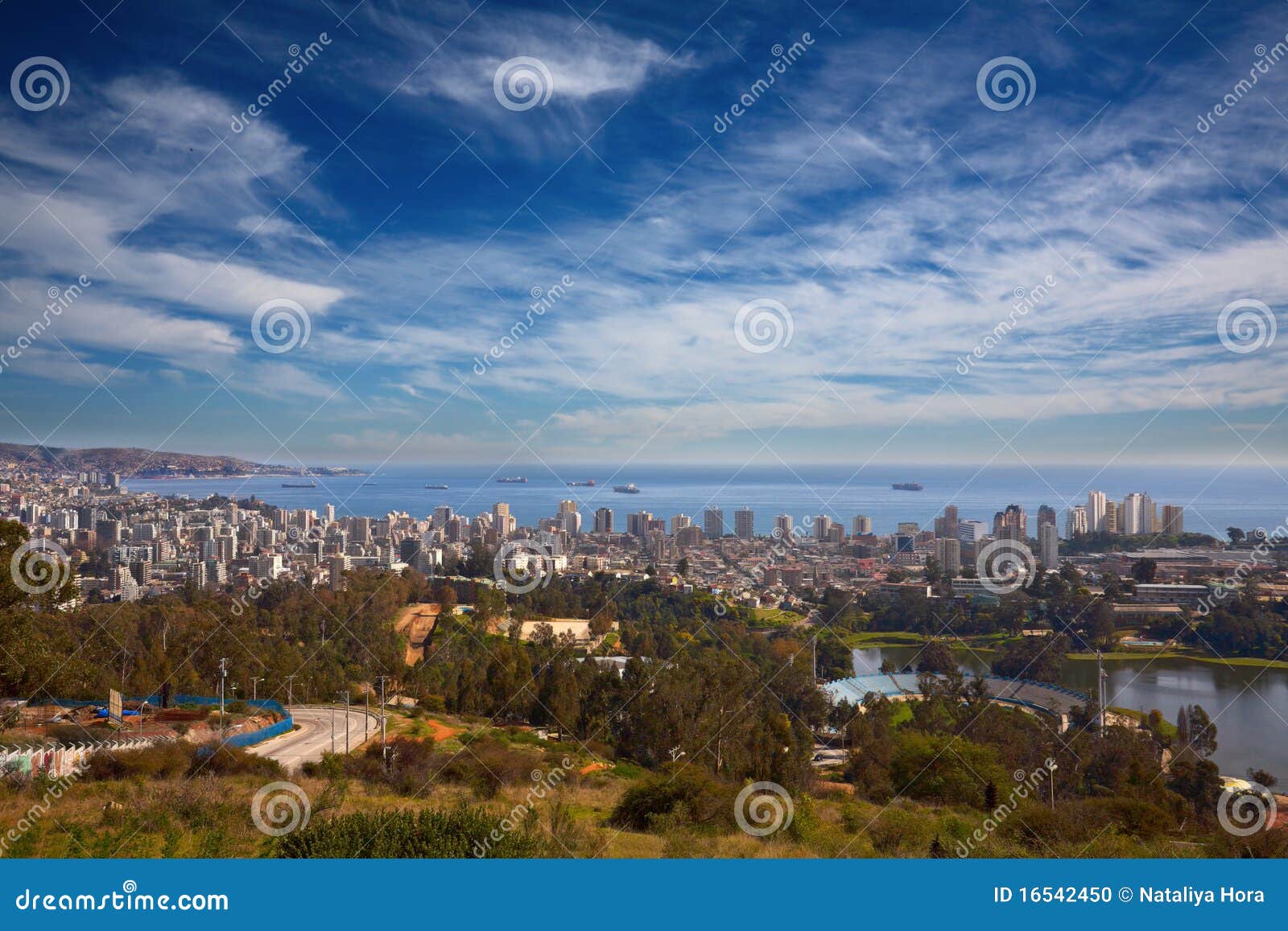 Vina Del Mar E Valparaiso, O Chile Foto de Stock - Imagem de navio ...