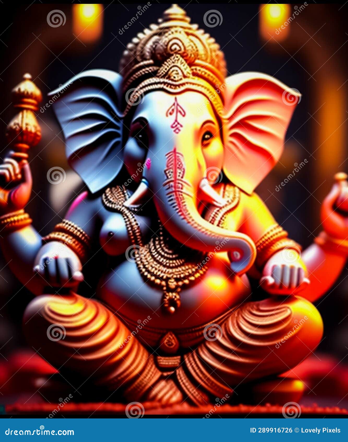 Vinayagar AI New Styles Images AI Stock Illustration - Illustration of