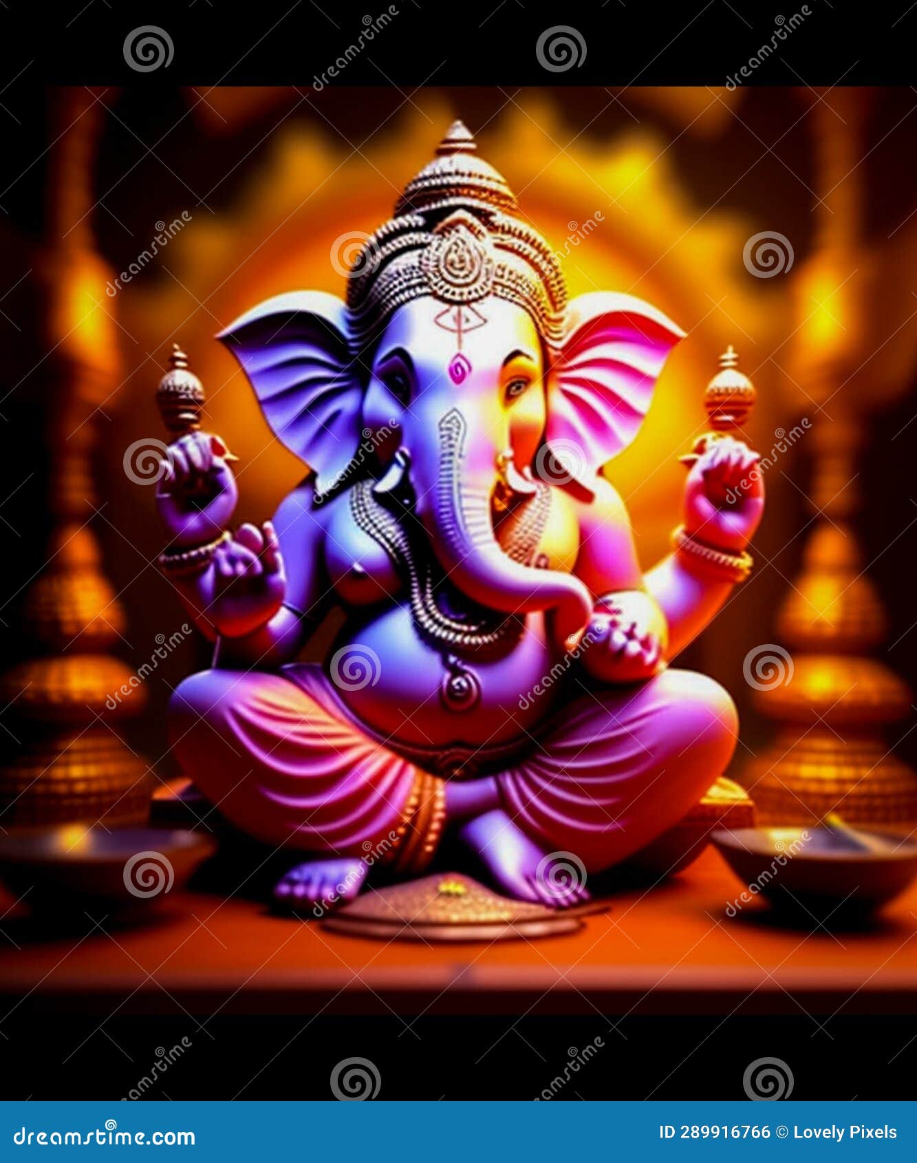 Vinayagar Images Hd AI Wallpaper Stock Illustration - Illustration of