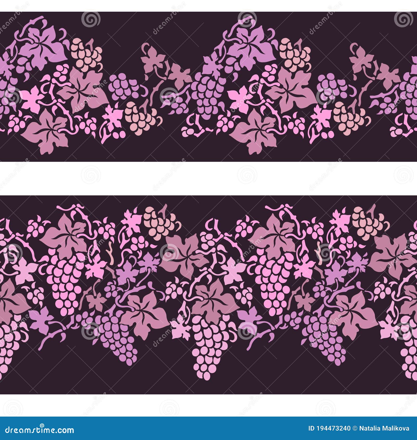 Download Vine Border. Lace Seamless Pattern. Stock Vector - Illustration of color, branch: 194473240