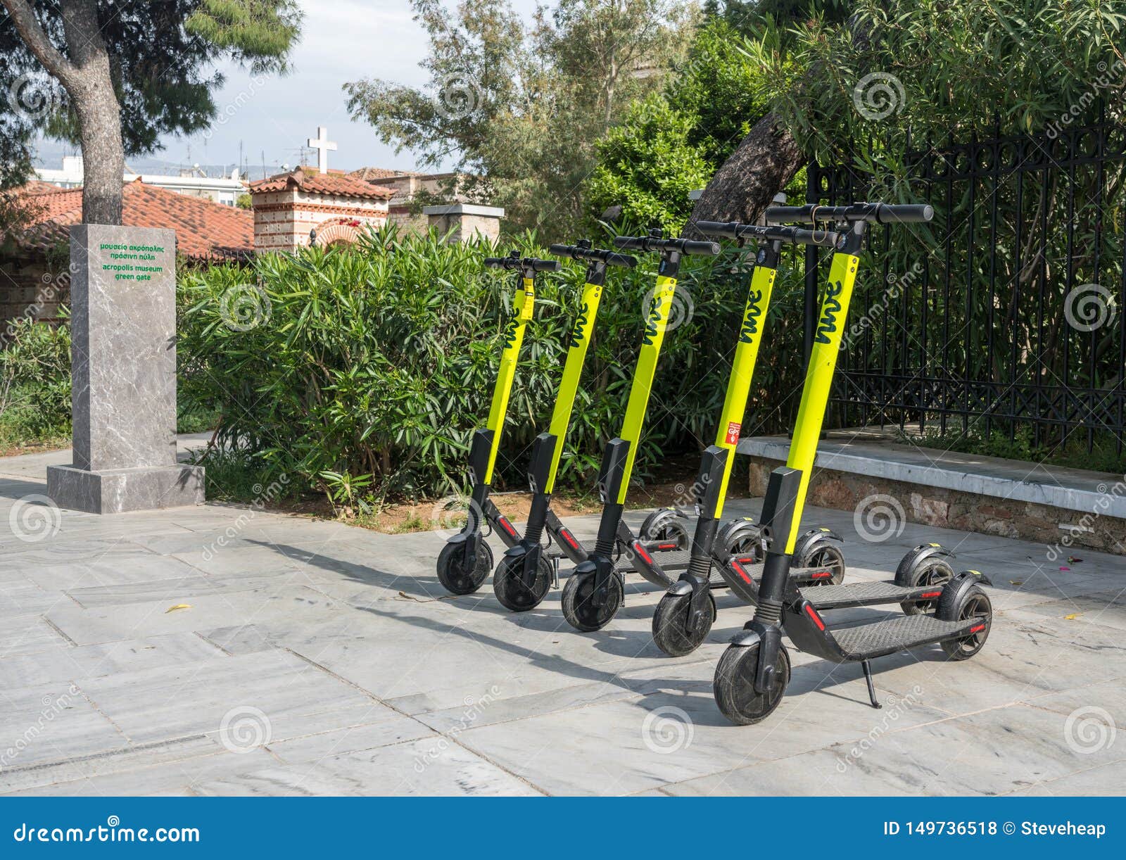 Vine Electric Scooter in Athens, Greece Editorial Stock Photo Image