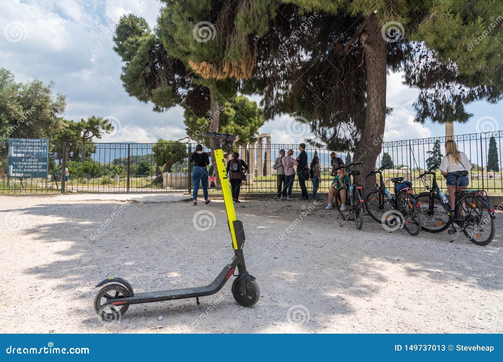Vine Electric Scooter in Athens, Greece Editorial Stock Photo Image