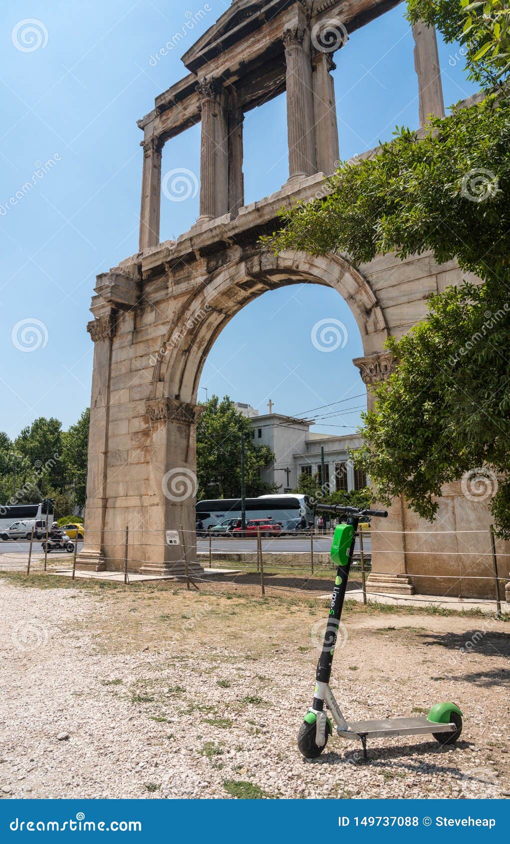 Vine Electric Scooter in Athens, Greece Editorial Stock Photo Image