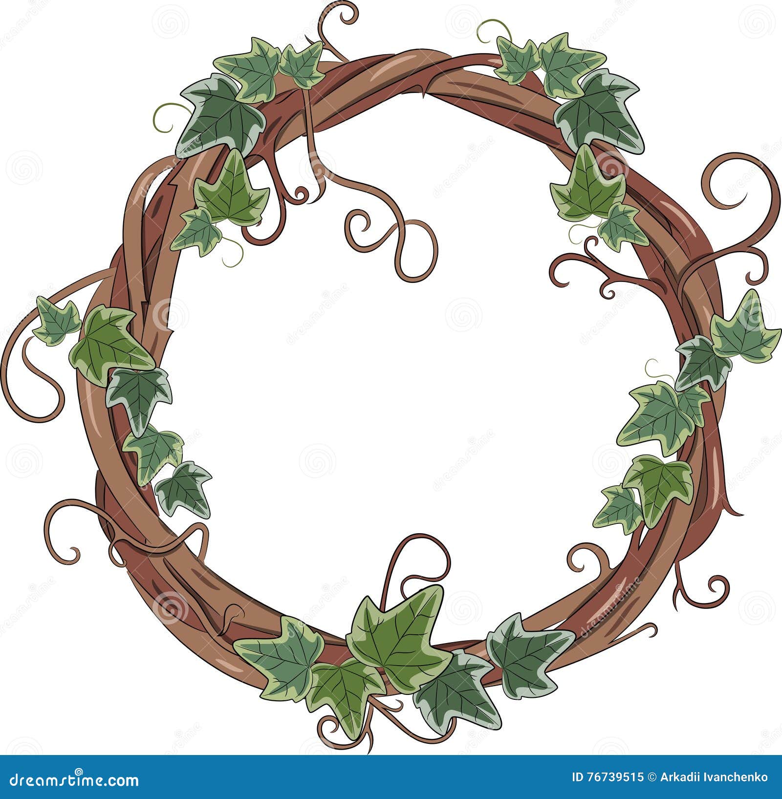 Vine Wreath Entwined with Ivy Stock Vector Illustration of decor