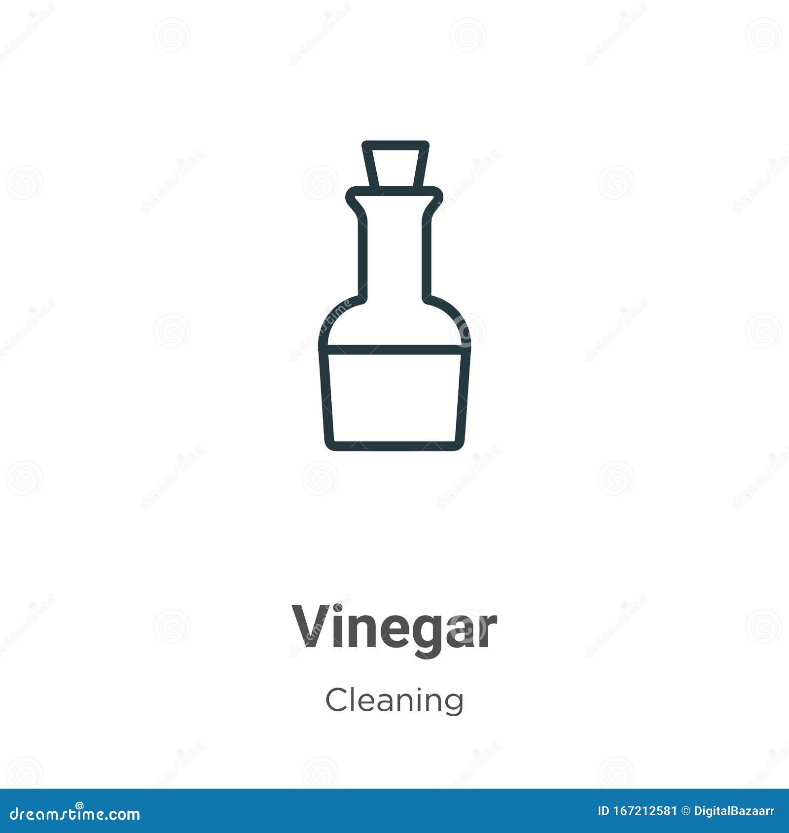 Vinegar Outline Vector Icon. Thin Line Black Vinegar Icon, Flat Vector