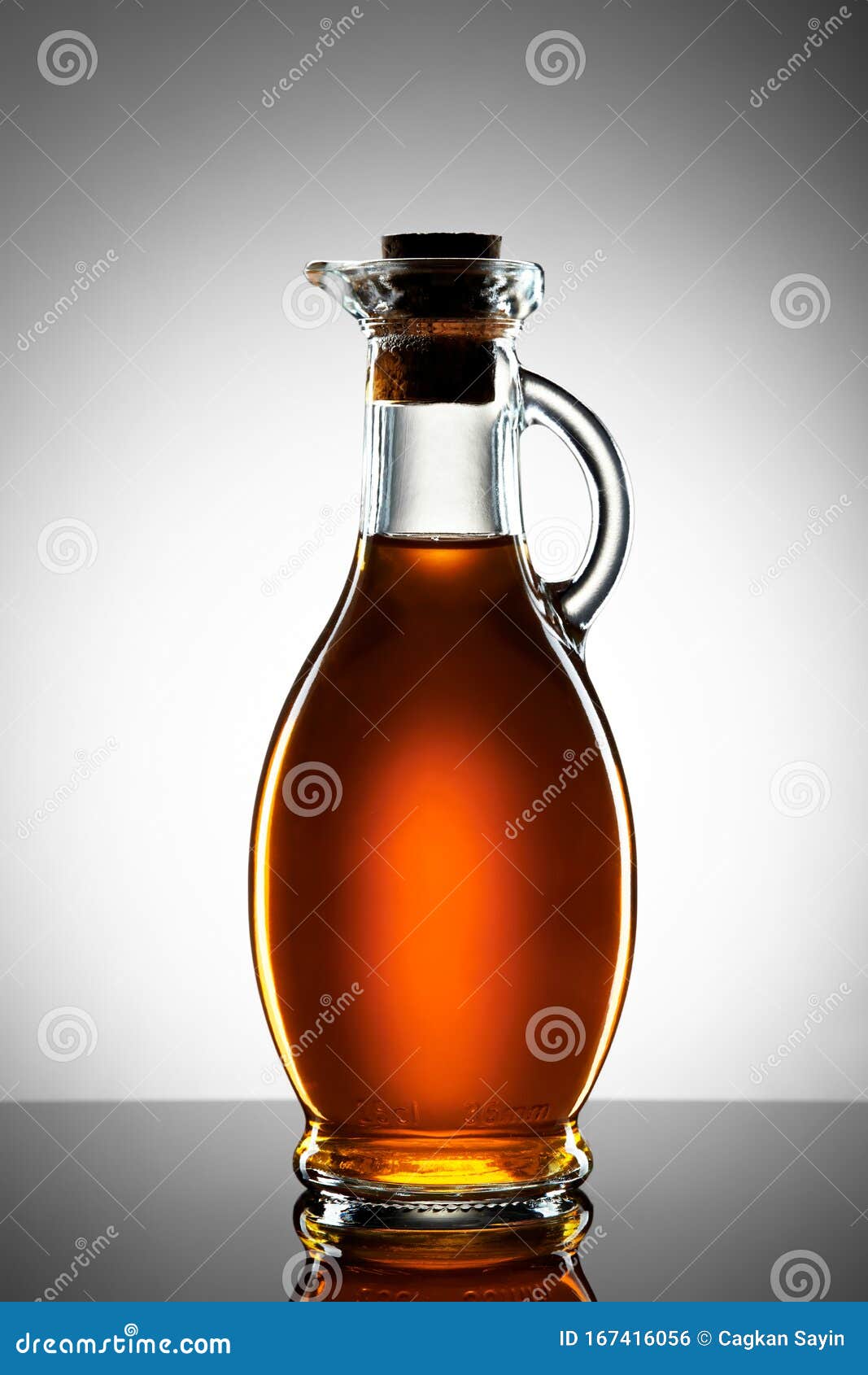 Vinegar in a Traditional Bottle with a Cork Cap Stock Photo Image of