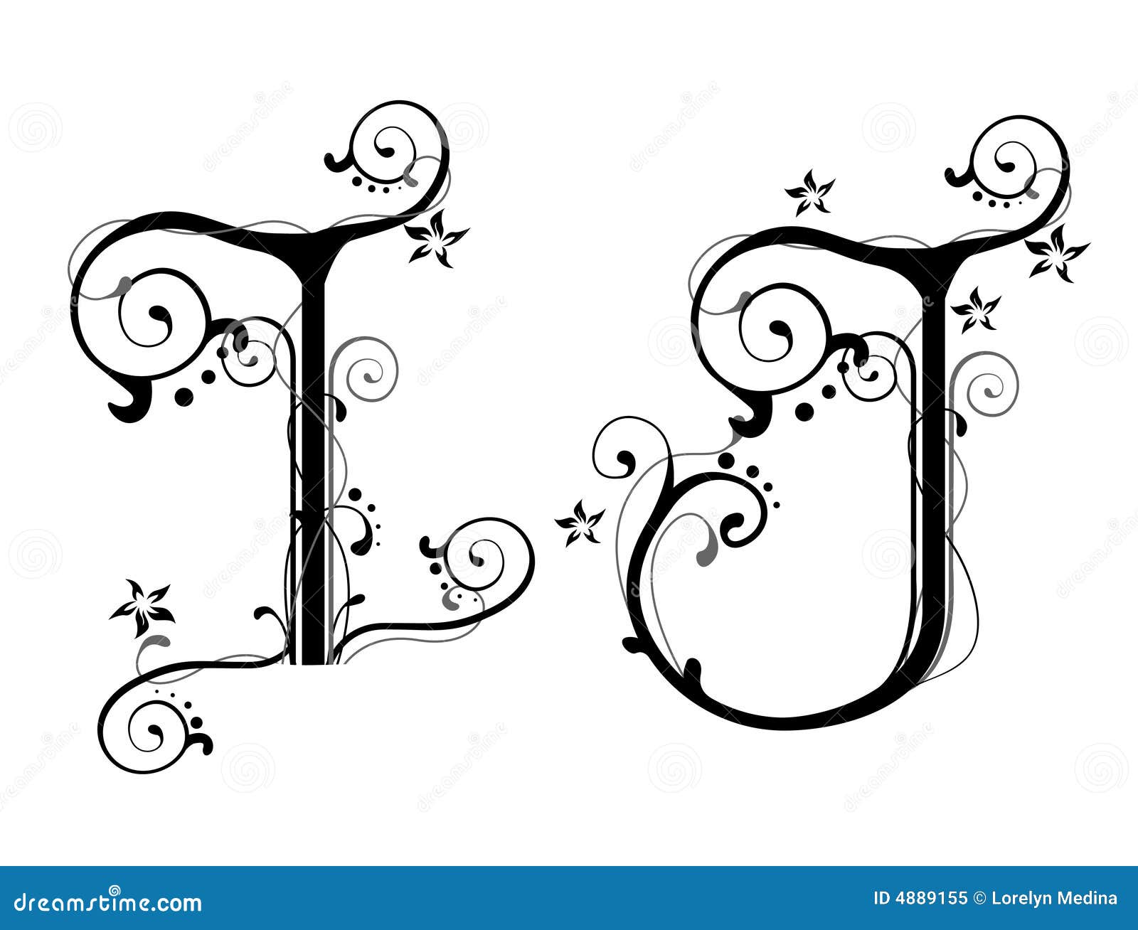 Vines Alphabet stock illustration. Illustration of design 4889155