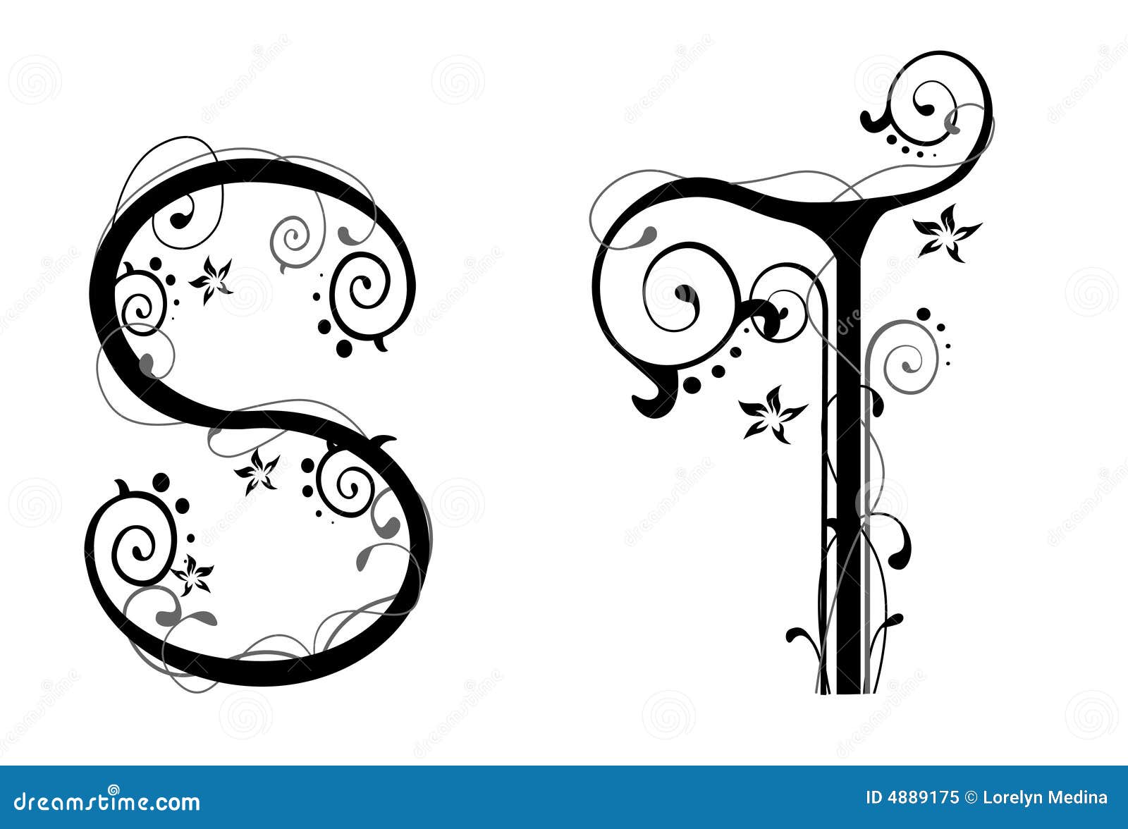 Vines Alphabet stock illustration. Illustration of vines 4889175