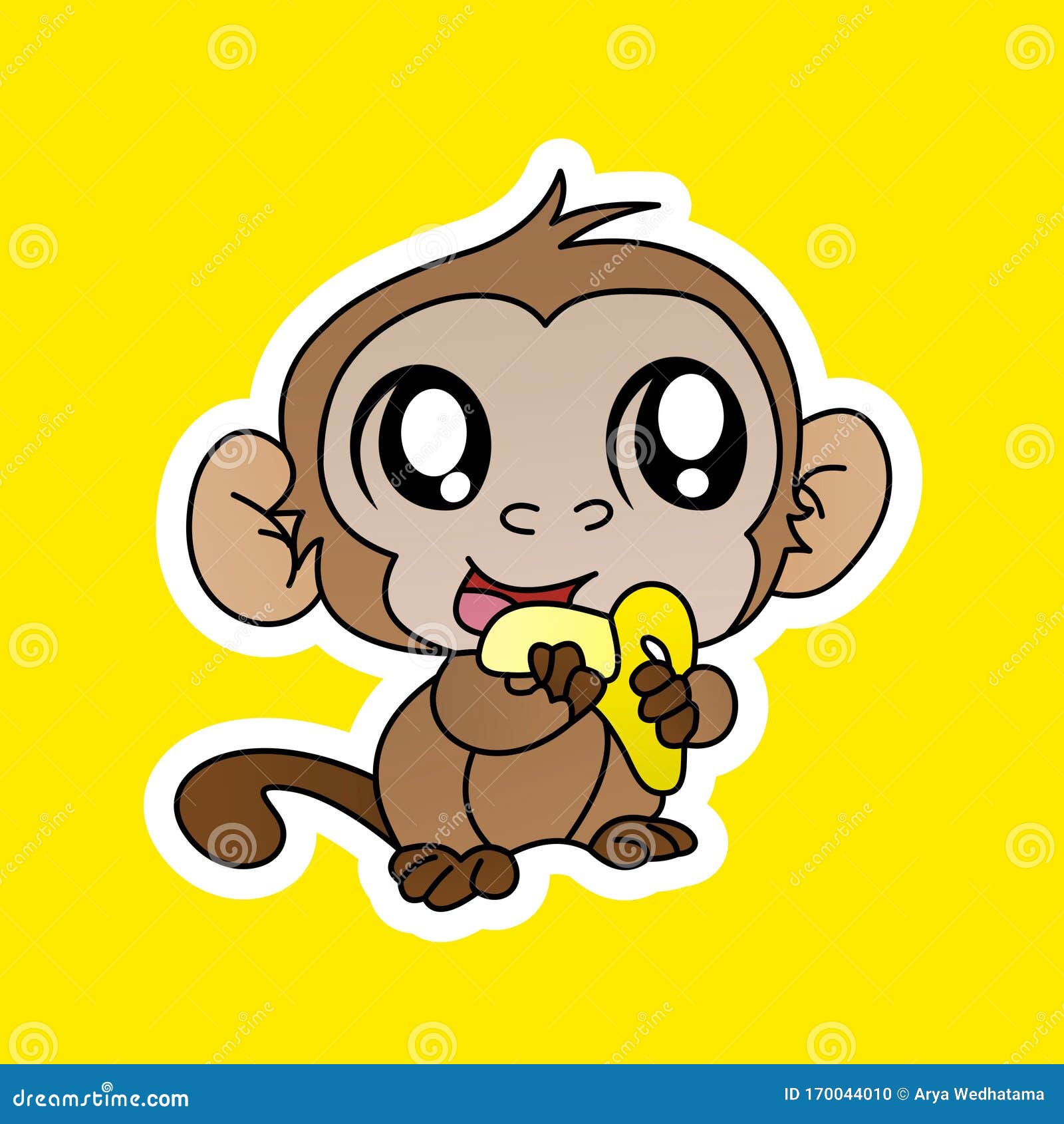 Ilustração em vetor de macaco bonito sentado  Cartoon monkey, Cute monkey,  Cute cartoon animals