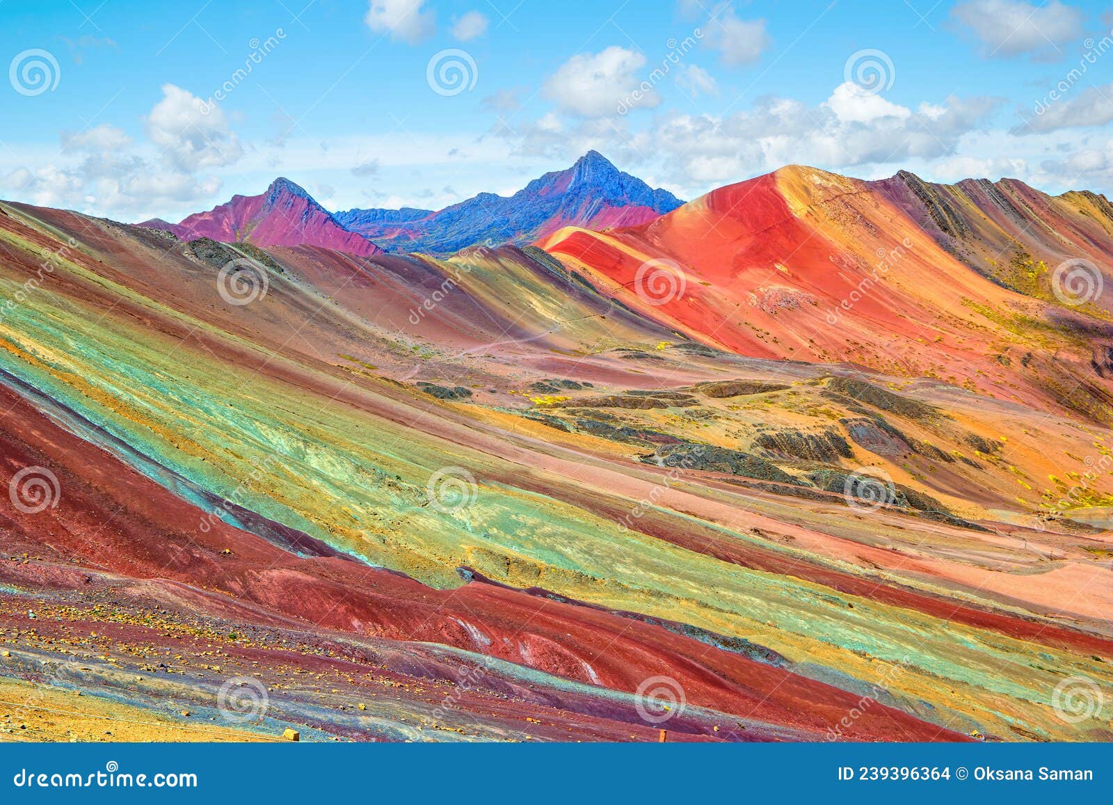 vinicunca or winikunka. also called montna a de siete colores. mountain in the andes of peru