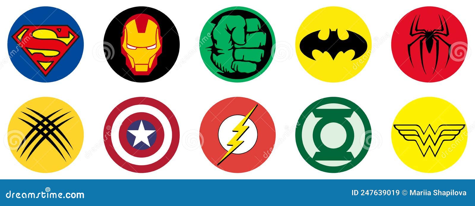 Logos of the Most Famous Superheroes Editorial Stock Image ...