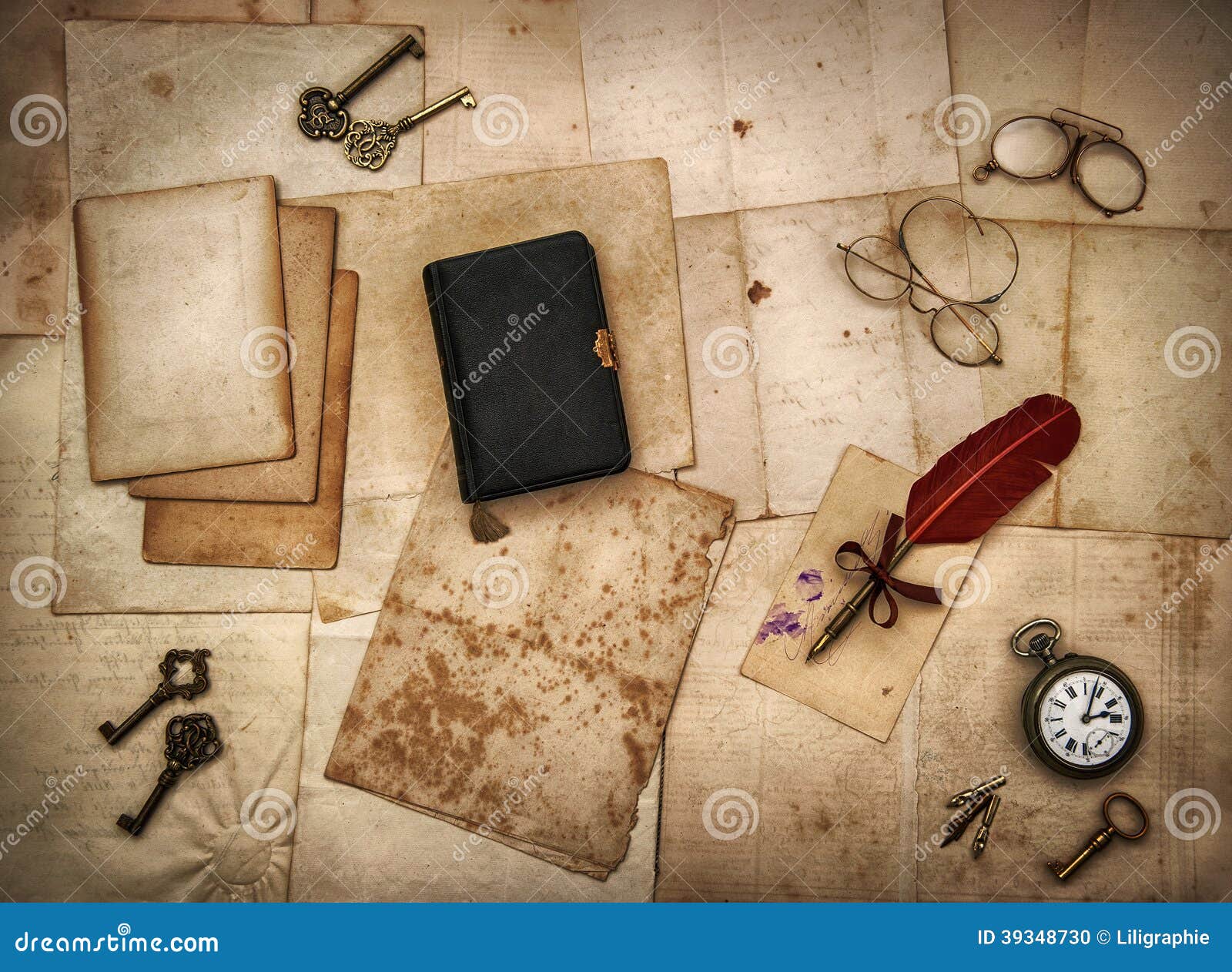 Vintage Accessories, Bible Book, Old Letters Stock Photo - Image: 39348730