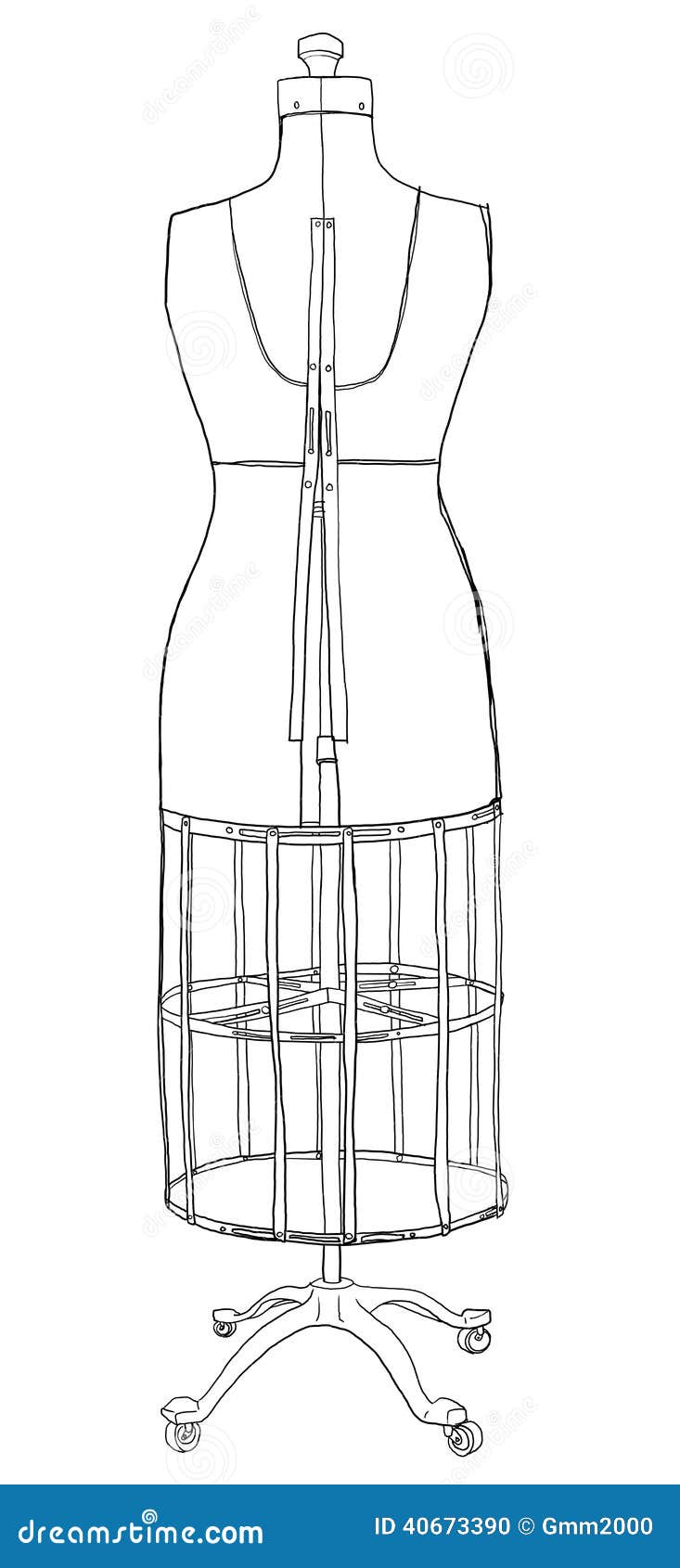 Vintage Acme Dress Form with Wire Cage Stock Illustration ...
