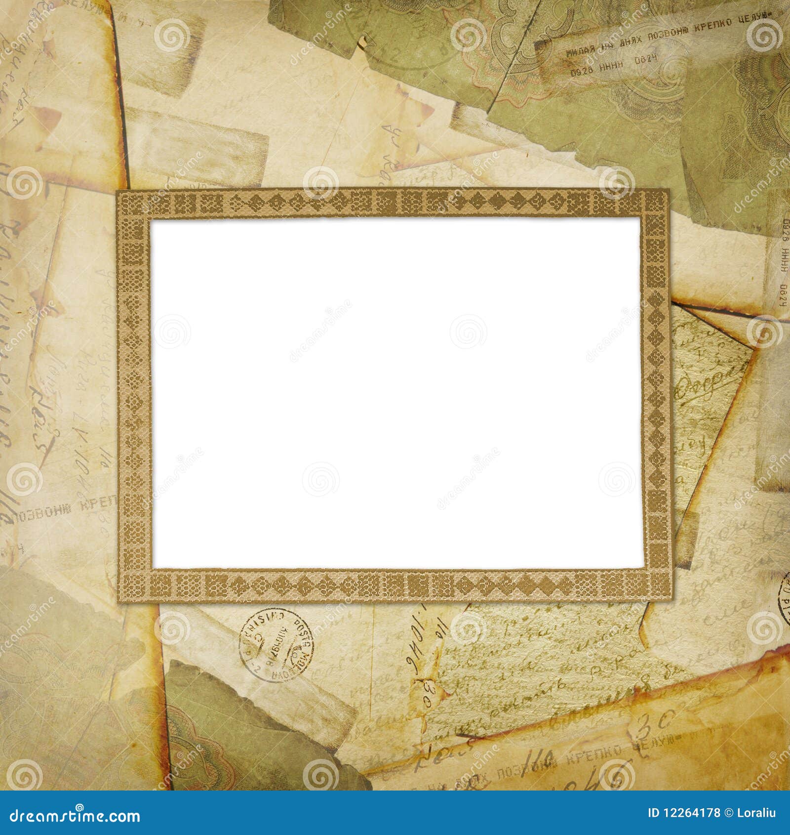 Vintage Aged Background, Old Postcard Stock Illustration Illustration