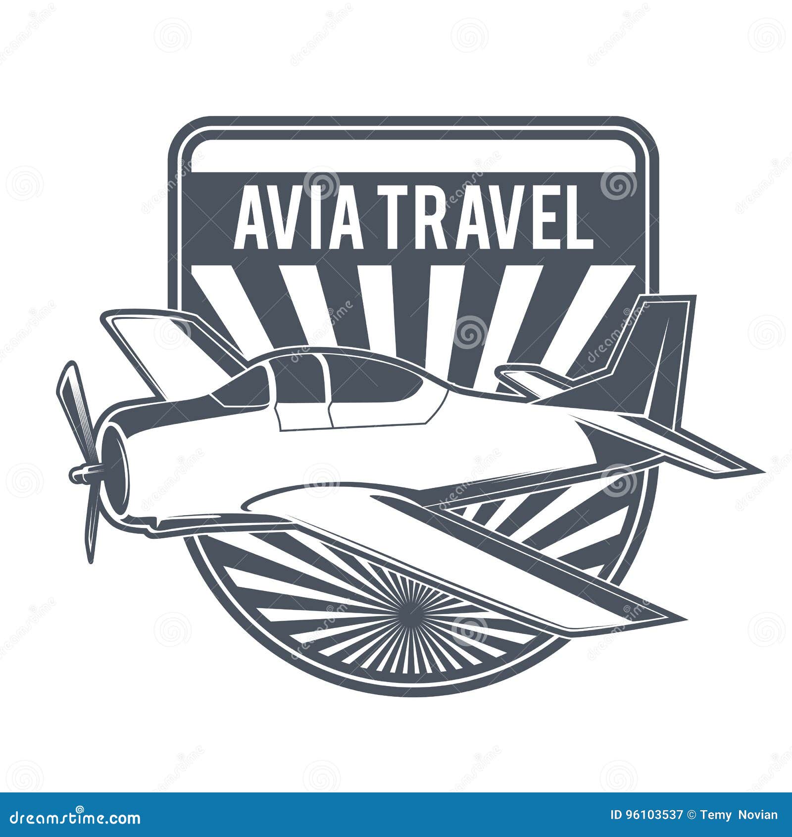 Vintage airplane emblems stock vector. Illustration of plane - 96103537