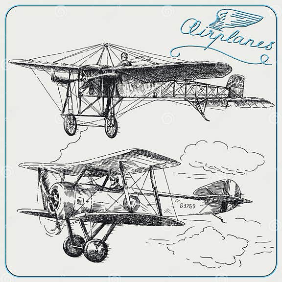 Vintage airplanes stock vector. Illustration of transportation - 23025897