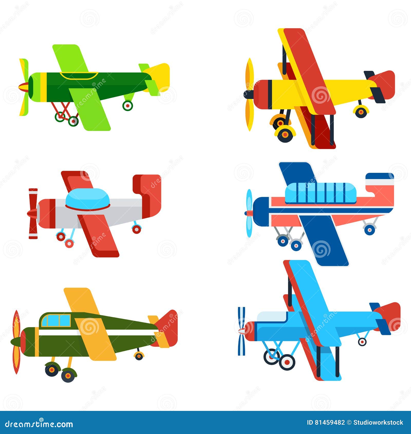 vintage airplanes cartoon models collection