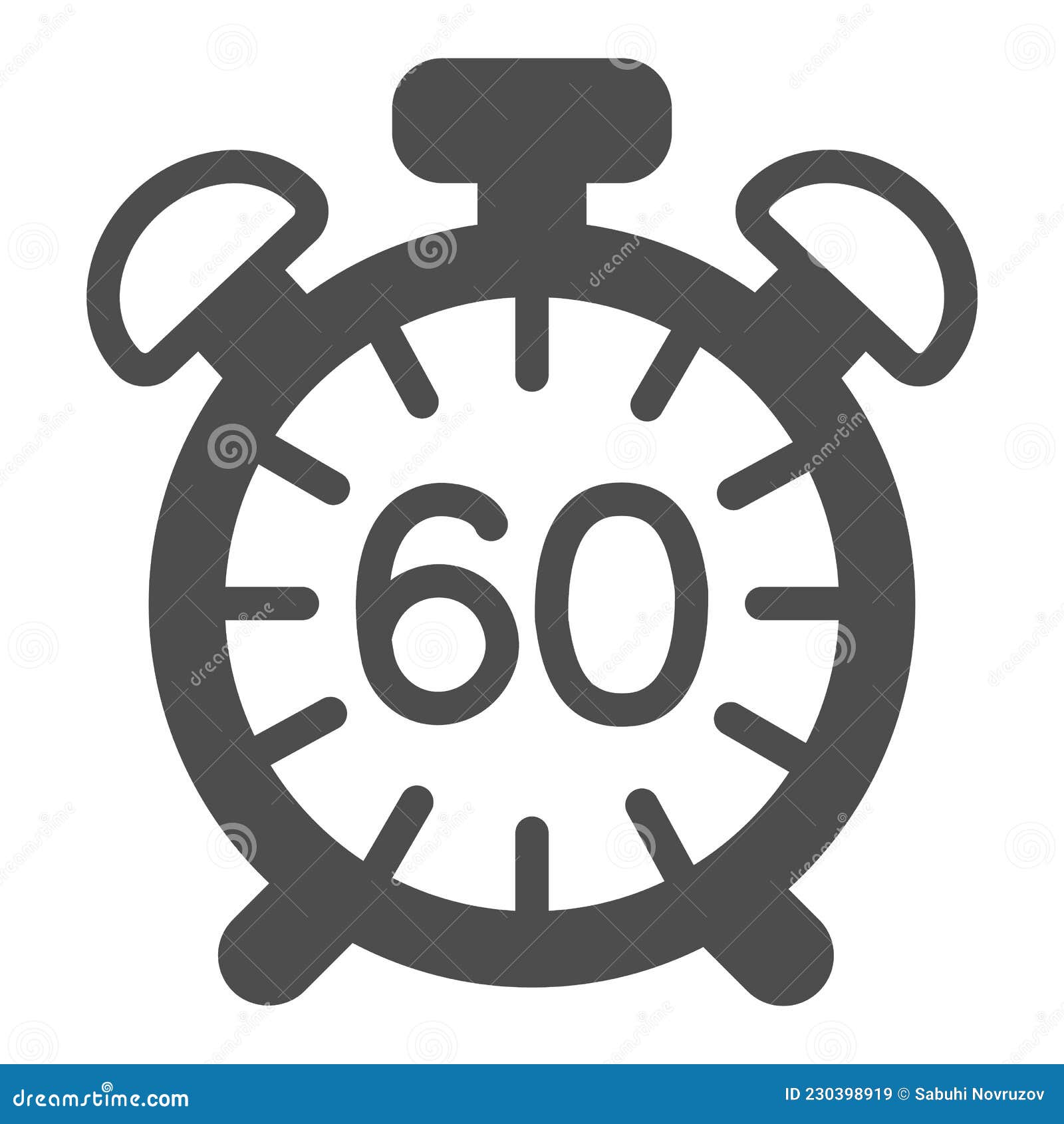 1 hour timer symbol black color style Royalty Free Vector