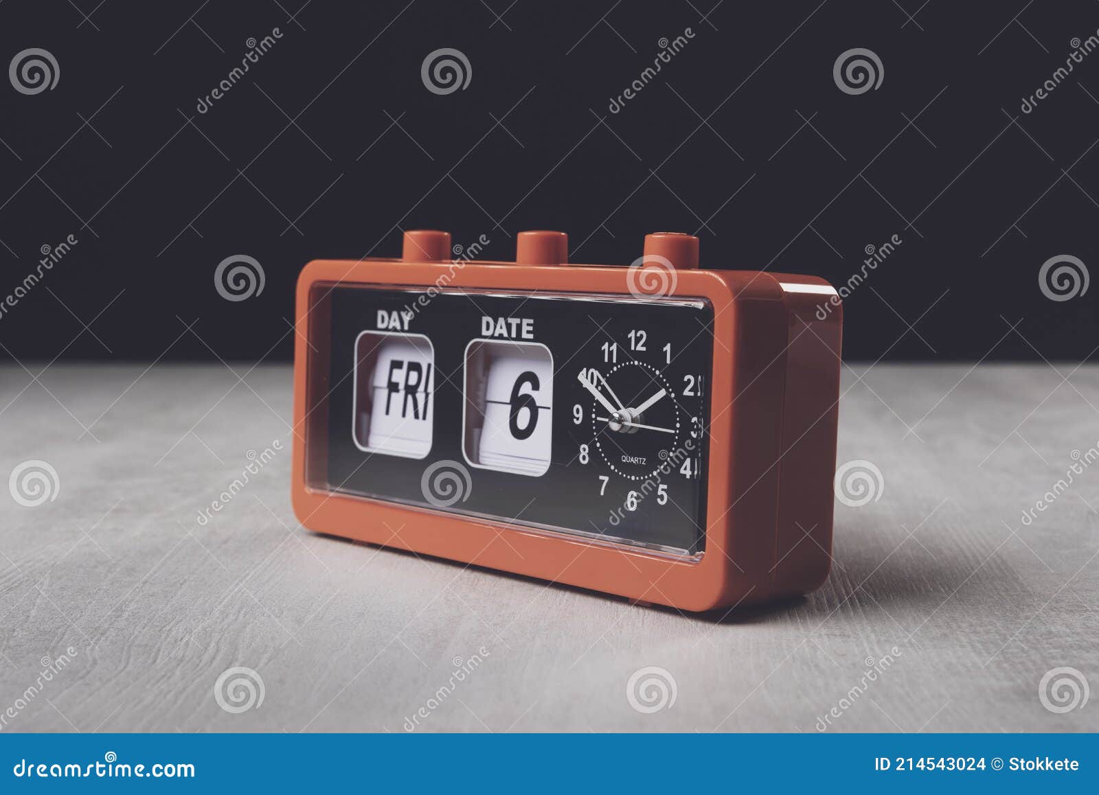 Vintage Alarm Clock with Calendar Stock Photo Image of alarm, clock