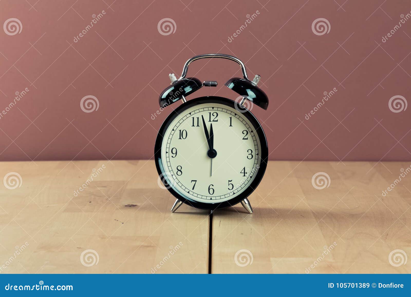 Vintage Alarm Clock is Showing Midday or Midnight Movement. it I Stock