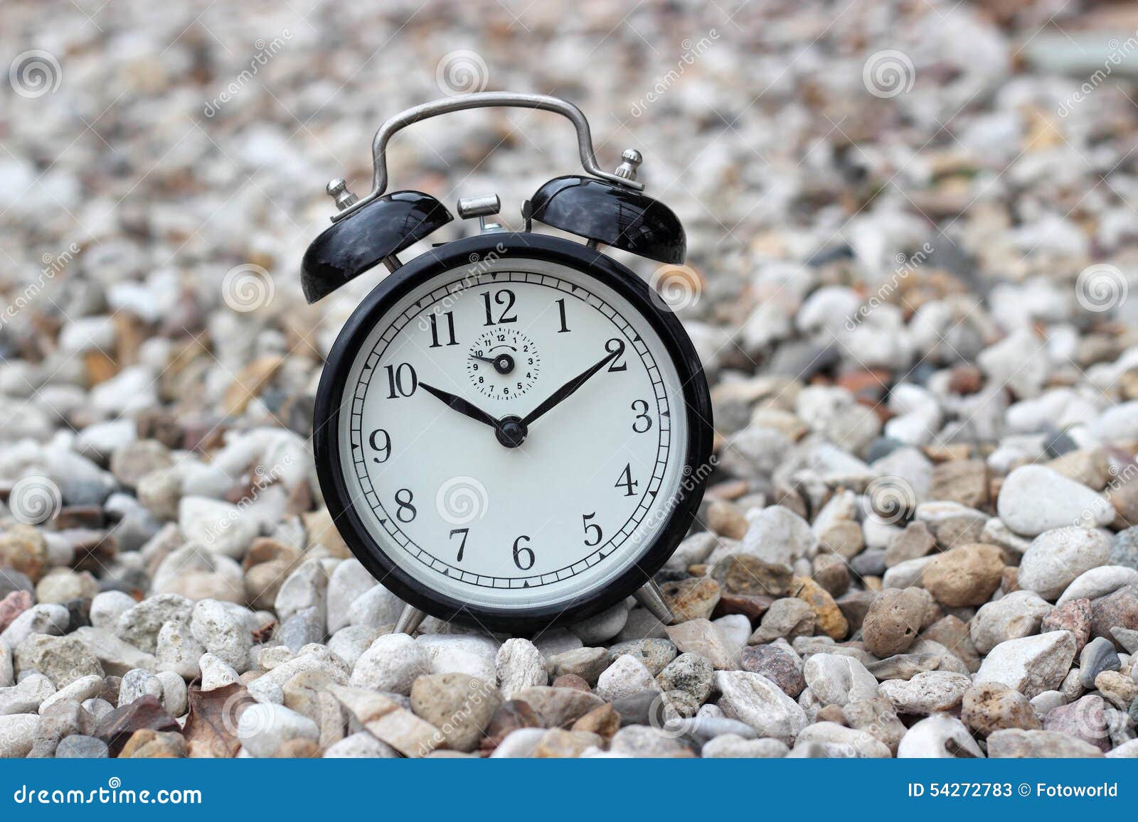 Vintage Alarm Clock on Stones Stock Image Image of minute, retro