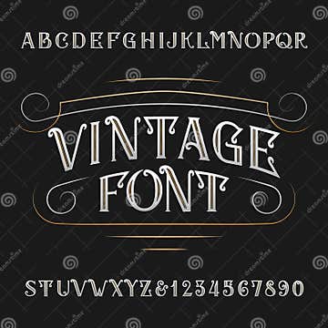 Vintage Alphabet. Ornate Type Letters and Numbers Stock Vector ...