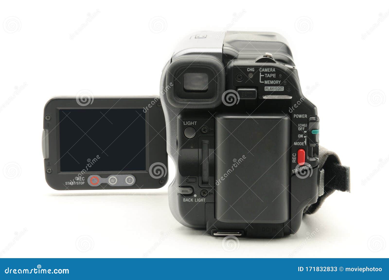 Vintage Amateur Camcorder on a White Background Stock Image Image of