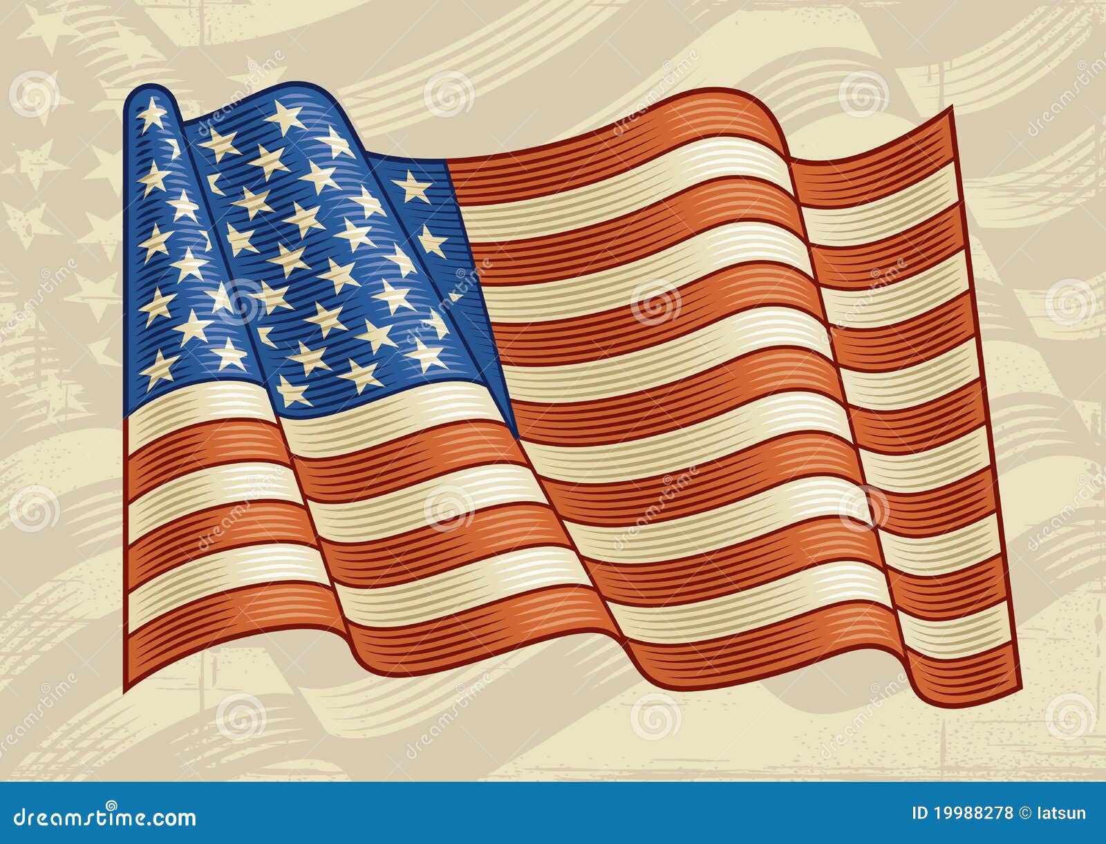 Download Vintage American Flag stock vector. Image of america ...