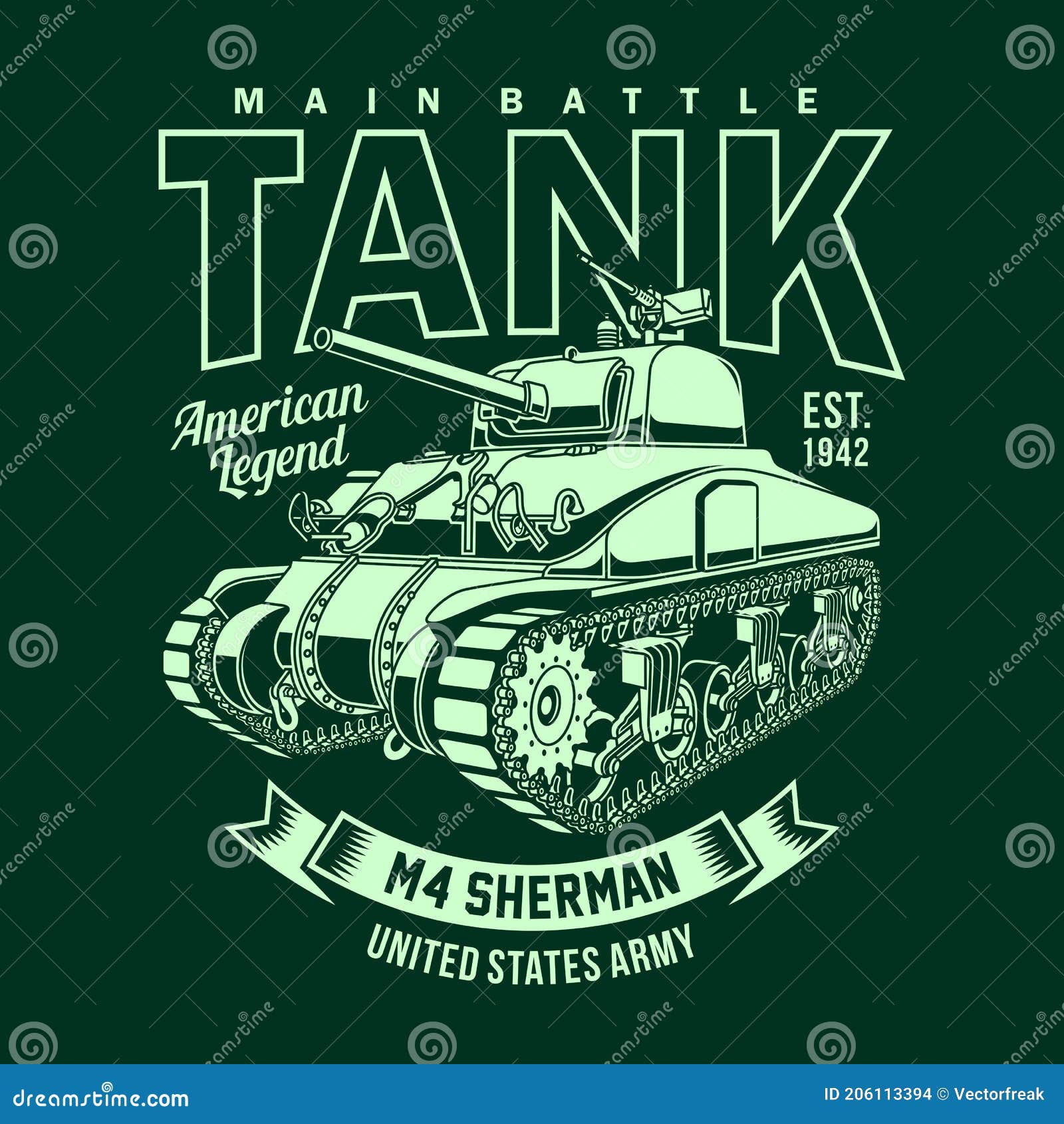 vintage american m4 sherman tank  graphic, vintage m4 sherman tank graphic t-shirt