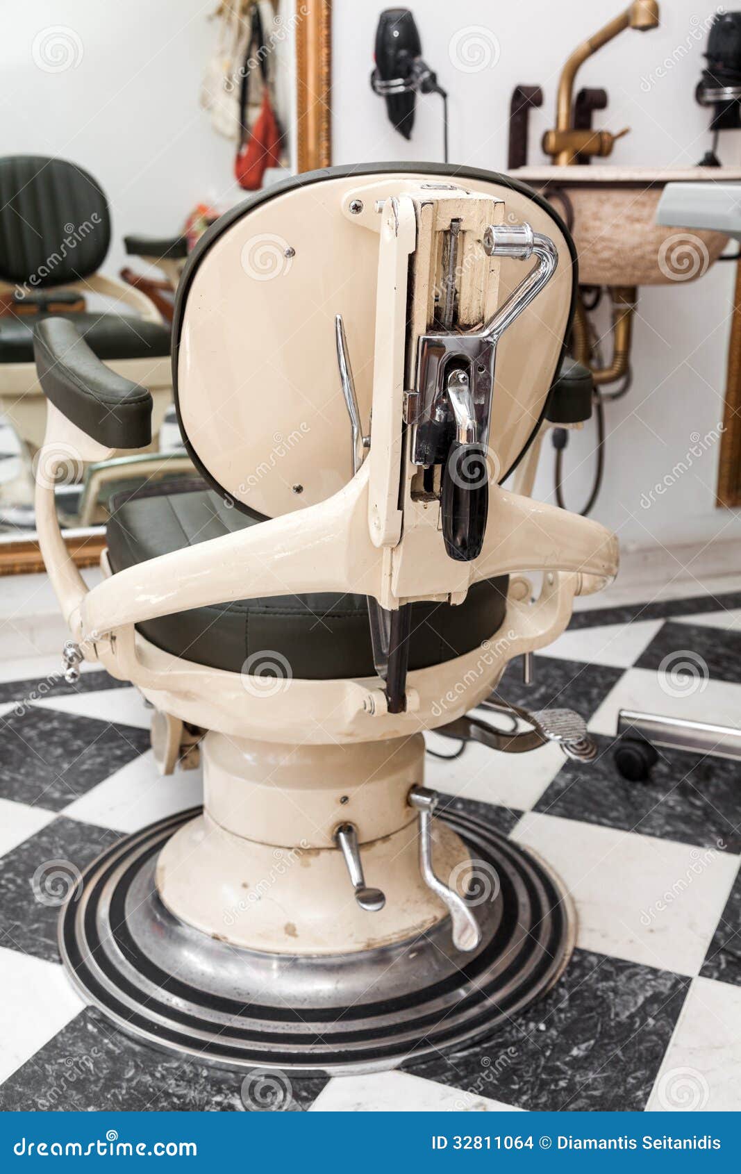 Vintage Antique Barber Chair Stock Photo Image Of Comfortable