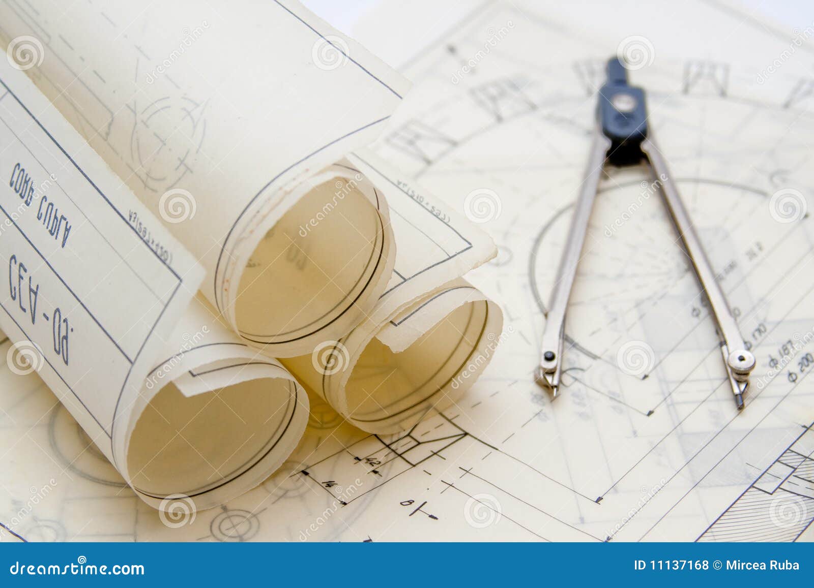 Vintage architecture plans stock photo. Image of estate 11137168