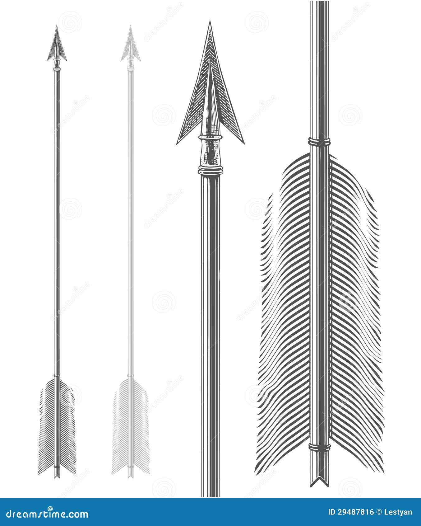 Vintage Arrow In Engraving Style Royalty Free Stock Image - Image: 29487816