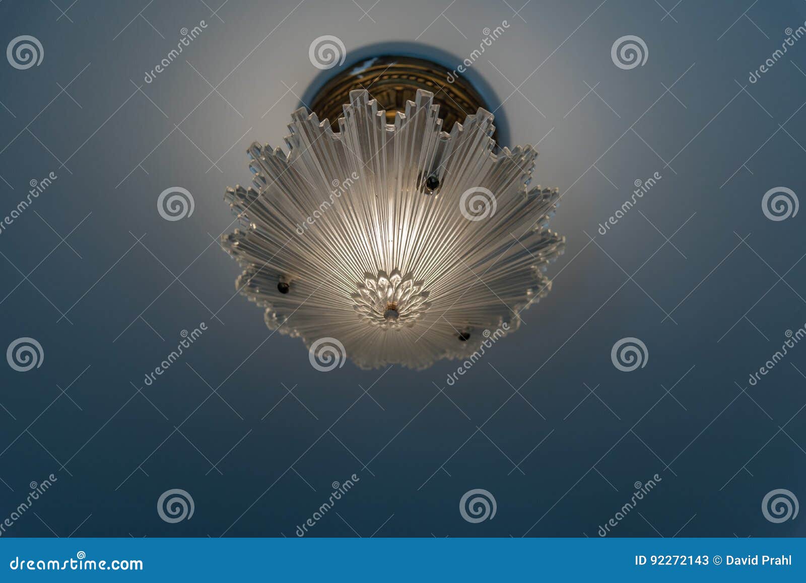 Vintage Art Deco Glass Ceiling Light Fixture Stock Image Image