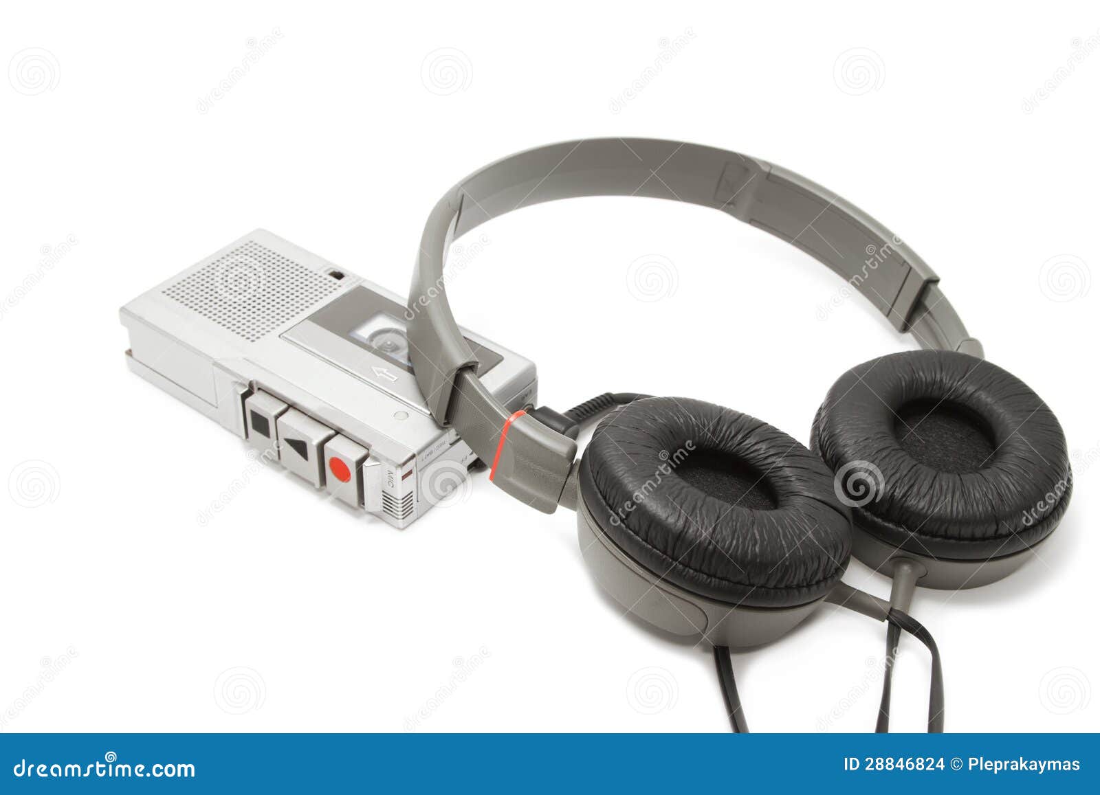 Vintage Audiotape Recorder and Headphone Stock Photo Image of black, 28846824
