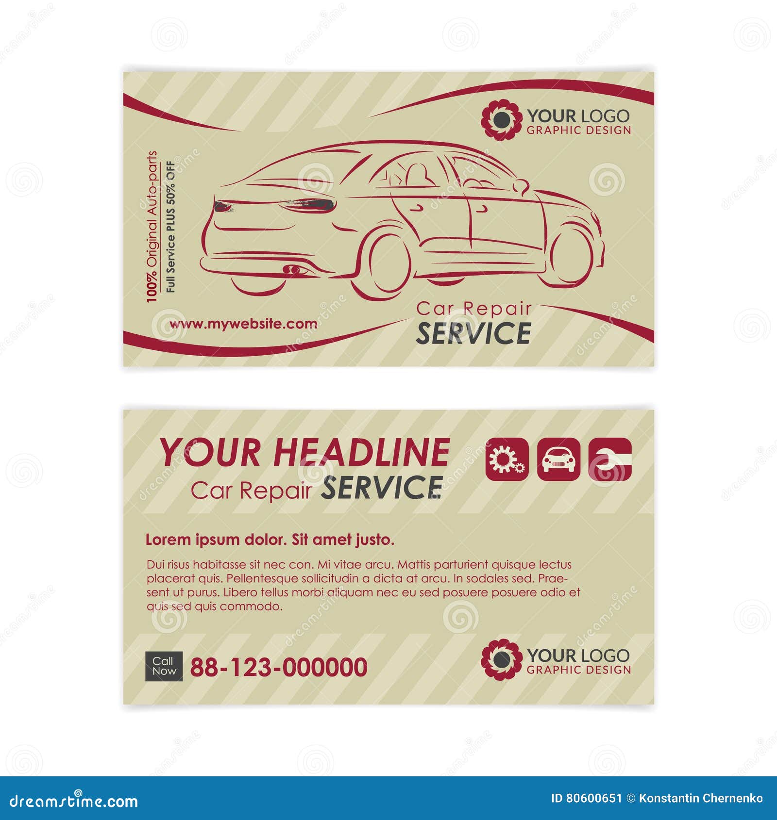 Auto Repair Business Card Template from thumbs.dreamstime.com